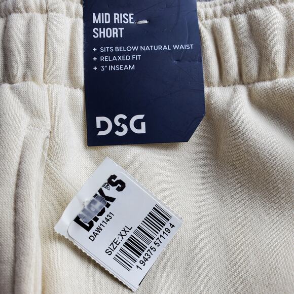 DSG Women 2XL Mid Rise Relaxed Fit Oversized Fleece Shorts Beige Pockets New - Picture 6 of 6